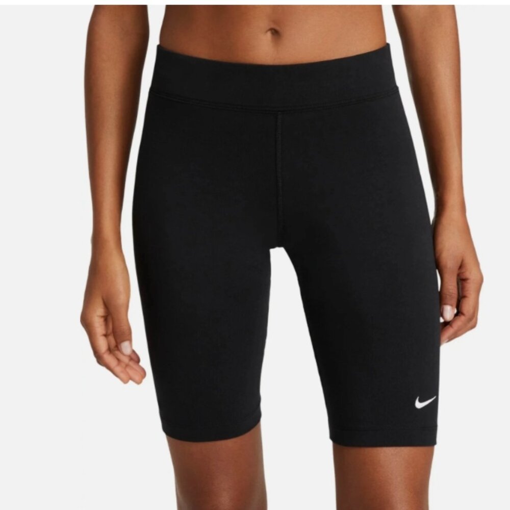 Nike Black Bike Shorts with White Swoosh